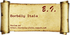 Borbély Itala névjegykártya
